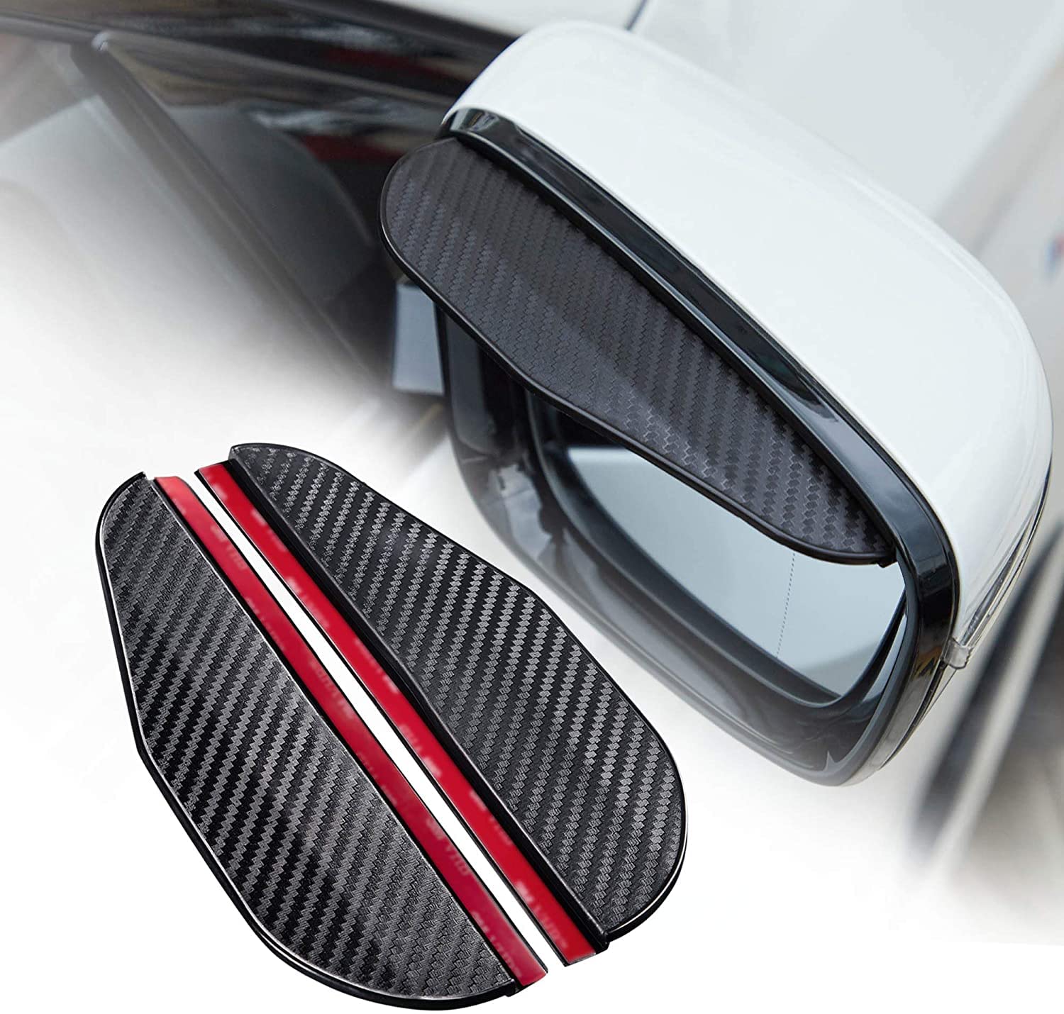 Lucario Rearview Mirror Rain Visor Smoke Protector Universal Black Thicken Rear View Side Mirror Rain Eyebrow for Cars SUV Truck Rearview Mirror Cover Accessories(Pair 1)