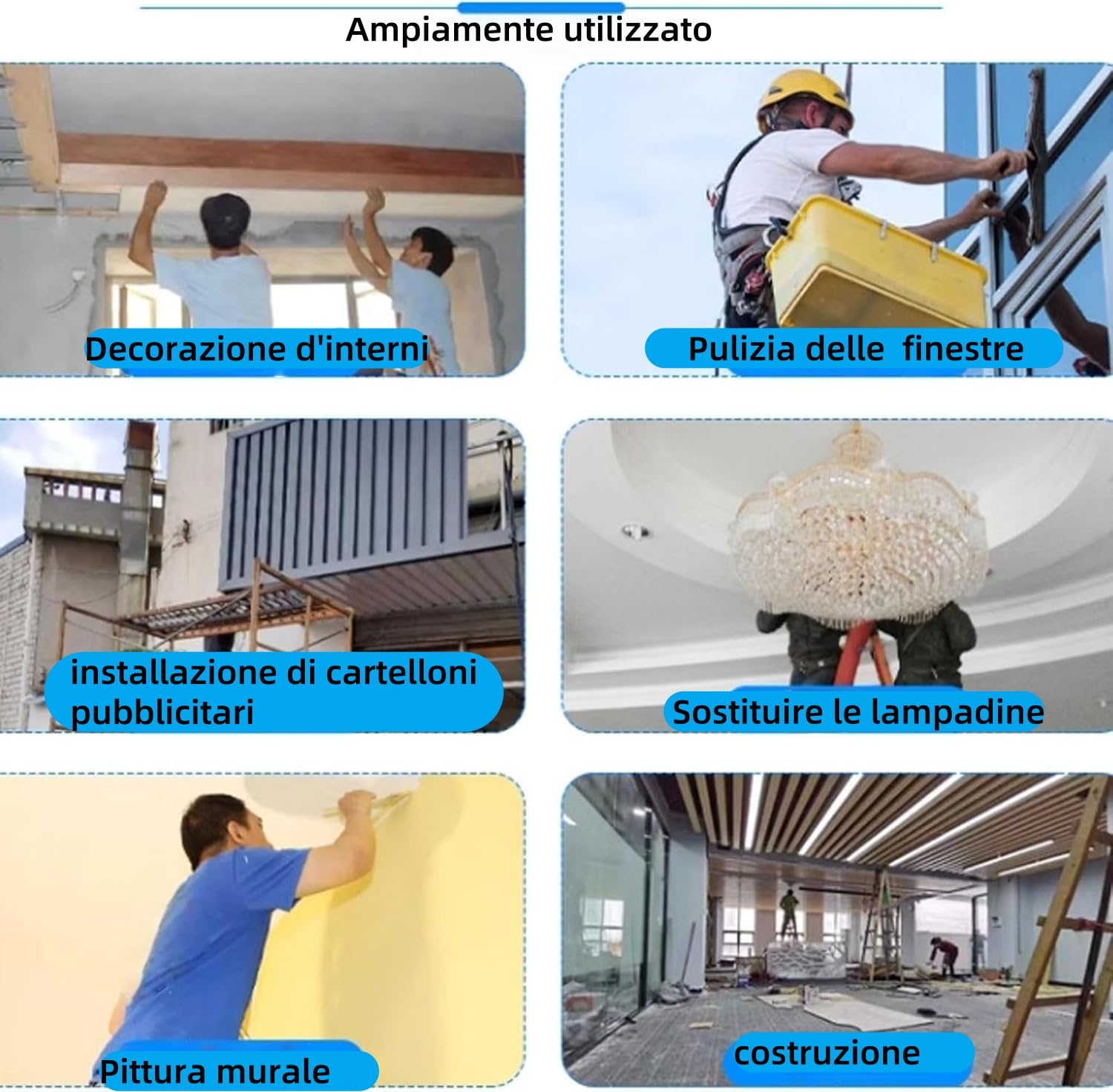 Ponteggio elettrico potenziato con portata di 500 kg, piattaforma elevatrice mobile per carichi pesanti, per lavori edili interni ed esterni in officine e magazzini (altezza di sollevamento 5 metri)