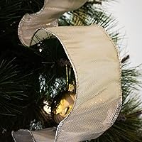 Vista 8 de CT CRAFT LLC Lazo azul de copo de nieve para la parte superior del árbol de Navidad de 11 pulgadas con 4 serpentinas de cinta x 3 yardas de largo