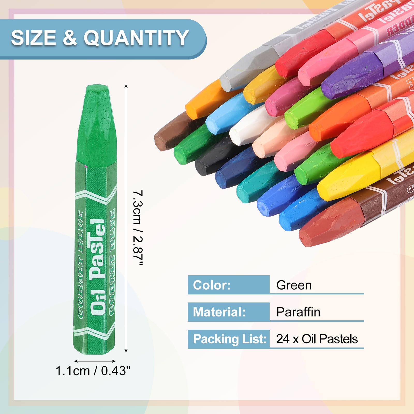 PATIKIL Green Oil Pastels - Image 2