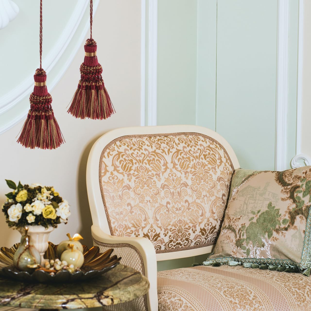 jojofuny 2 Piezas Borlas Decorativas Rojas para Cortinas 20cm Colgantes De Borla para Manualidades Y DecoracióN del Hogar Accesorios para Puertas Y Muebles