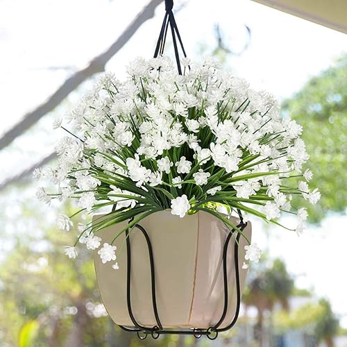 Miniatura 9 de Flores artificiales, 8 paquetes de plantas artificiales para exteriores, resistentes a los rayos UV, plantas artificiales, arbustos para interiores