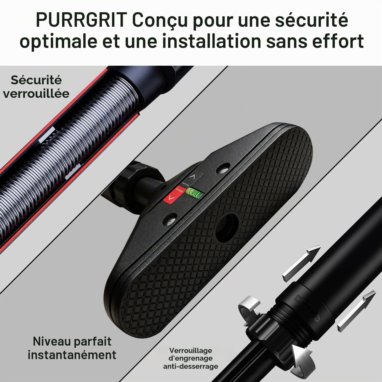 Barre de traction pour porte de 74 à 95 cm, barre de porte pour équipement de gym à domicile, Avec tapis de protection murale，montage sans vis, antidérapant