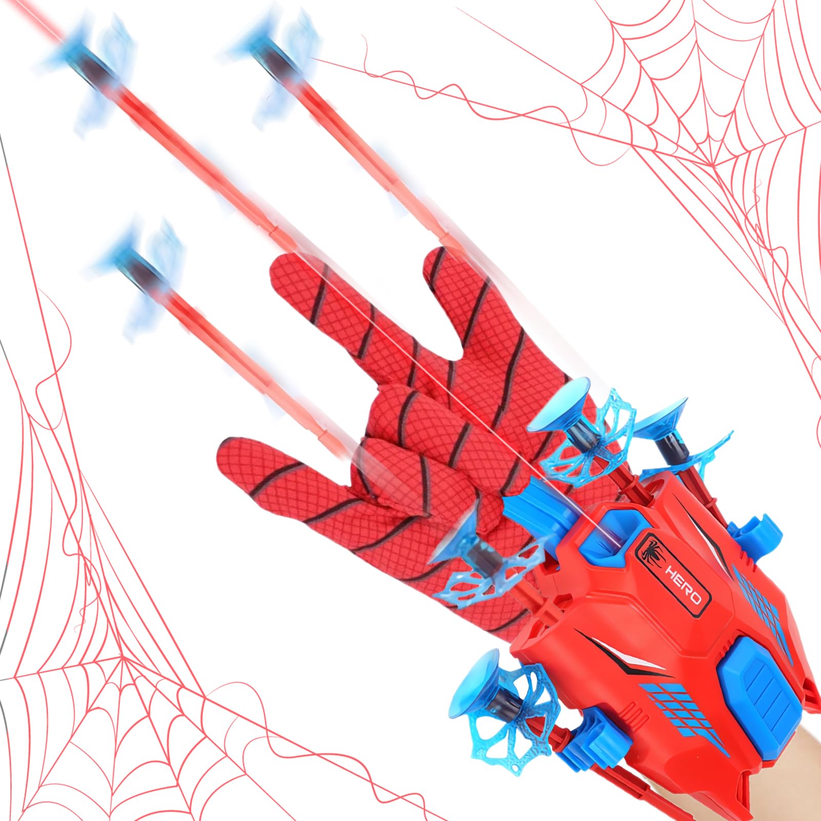 Spider Web Shooter for Kids age 3-14, Superhero Interactive Fun Children's Educational Spider Launcher Toys for Boys and Girls Costume Cosplay Gift (Clear)