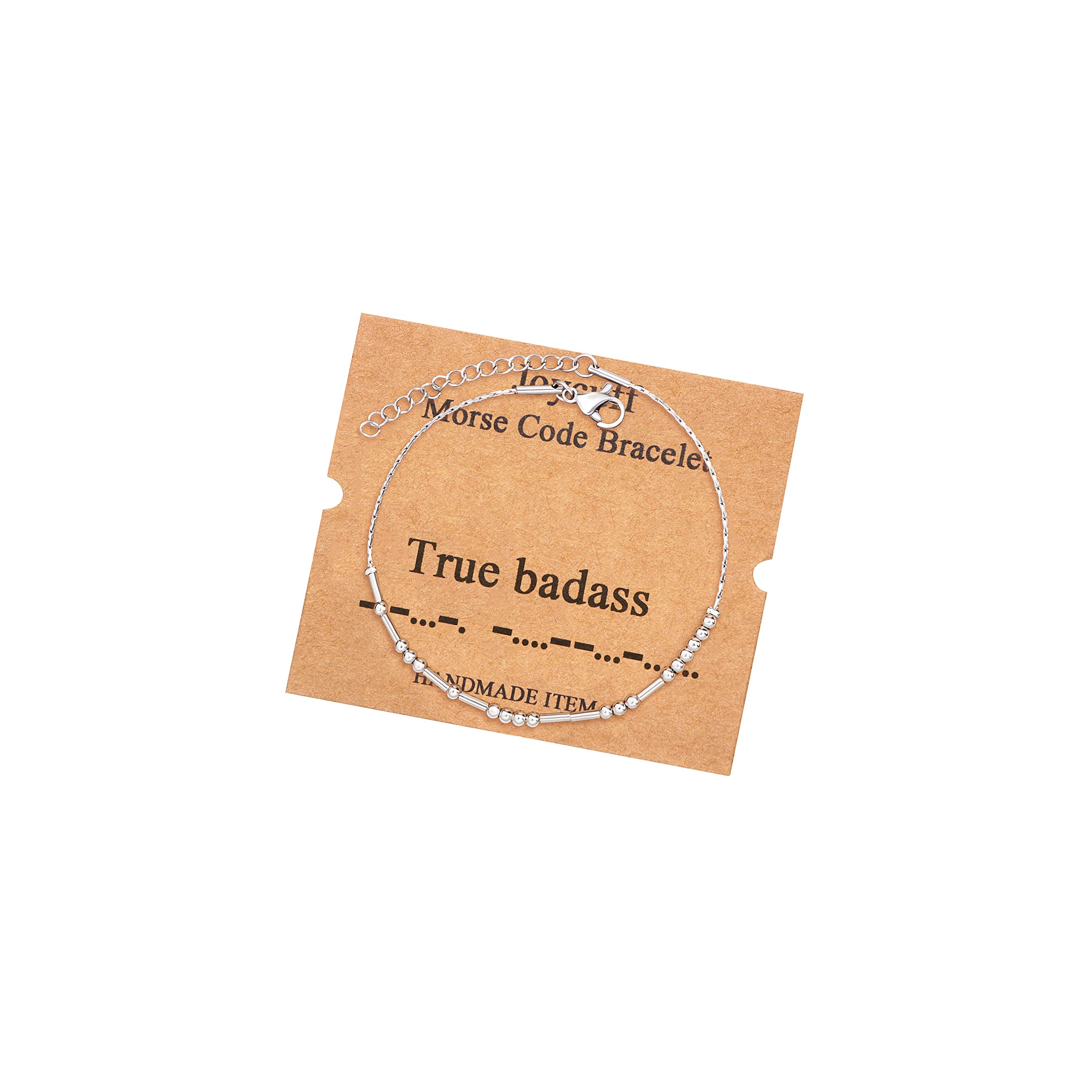 Morse Code Bracelets for Women, Gold Silver Stainless Steel Beads Bracelets