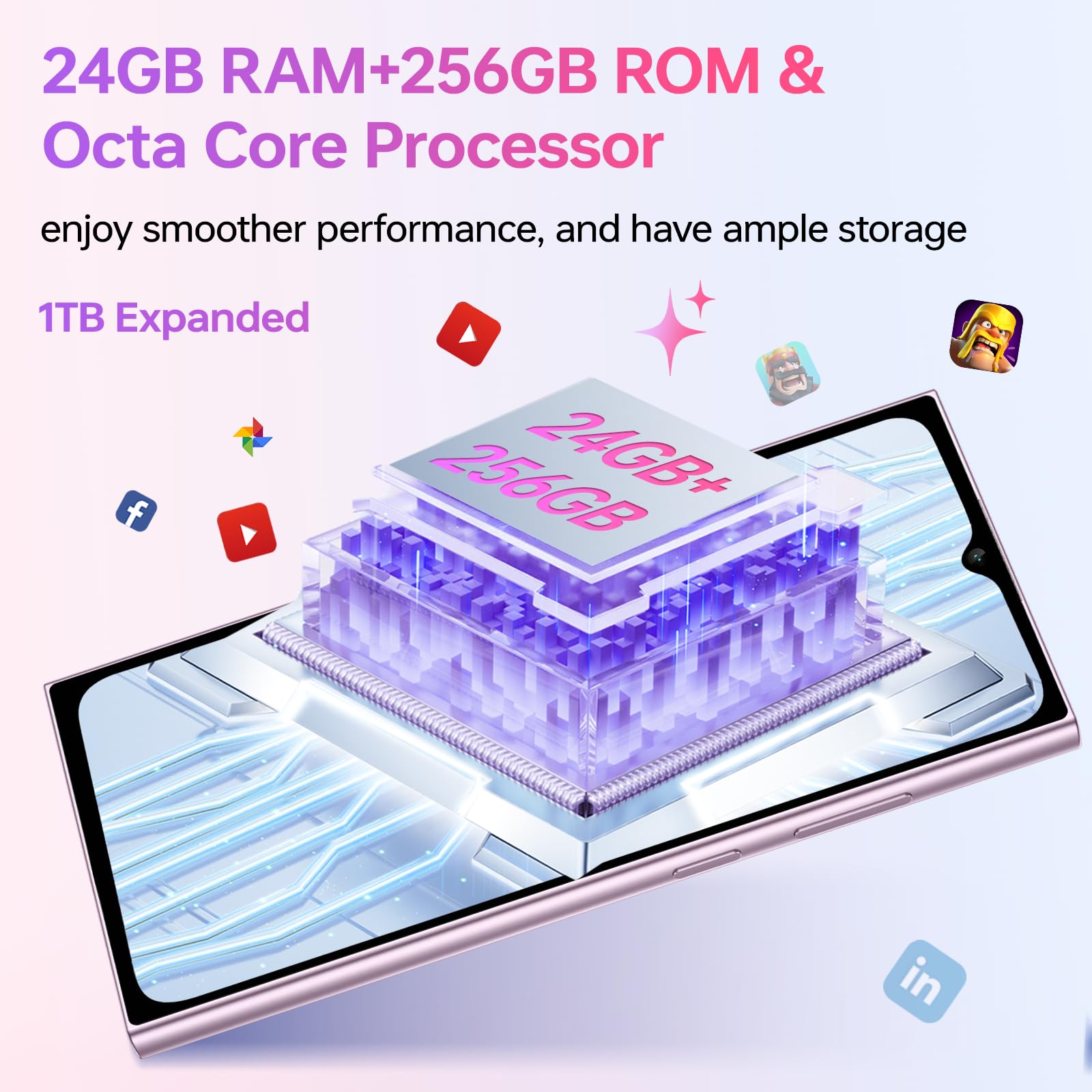 OUKITEL C62 Pro Smartphone Android 15, 24GB+256GB/1TB Telefono Cellulare, 6.88'' &1.81'' Rear Display Telefono, 5150mAh Cellulare,13MP Smartphone Gaming, Octa Core, 4G Dual SIM/NFC/Fingerprint, Oro