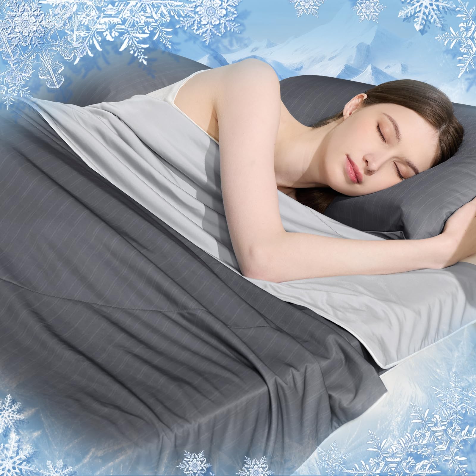 Luxear Kühldecke Sommer Atmungsaktive Decke mit Arc-Chill Q-MAX 0,5 - Leichte Bettdecke Kühlende Decke für heiße Nächte - 200x220cm Grau