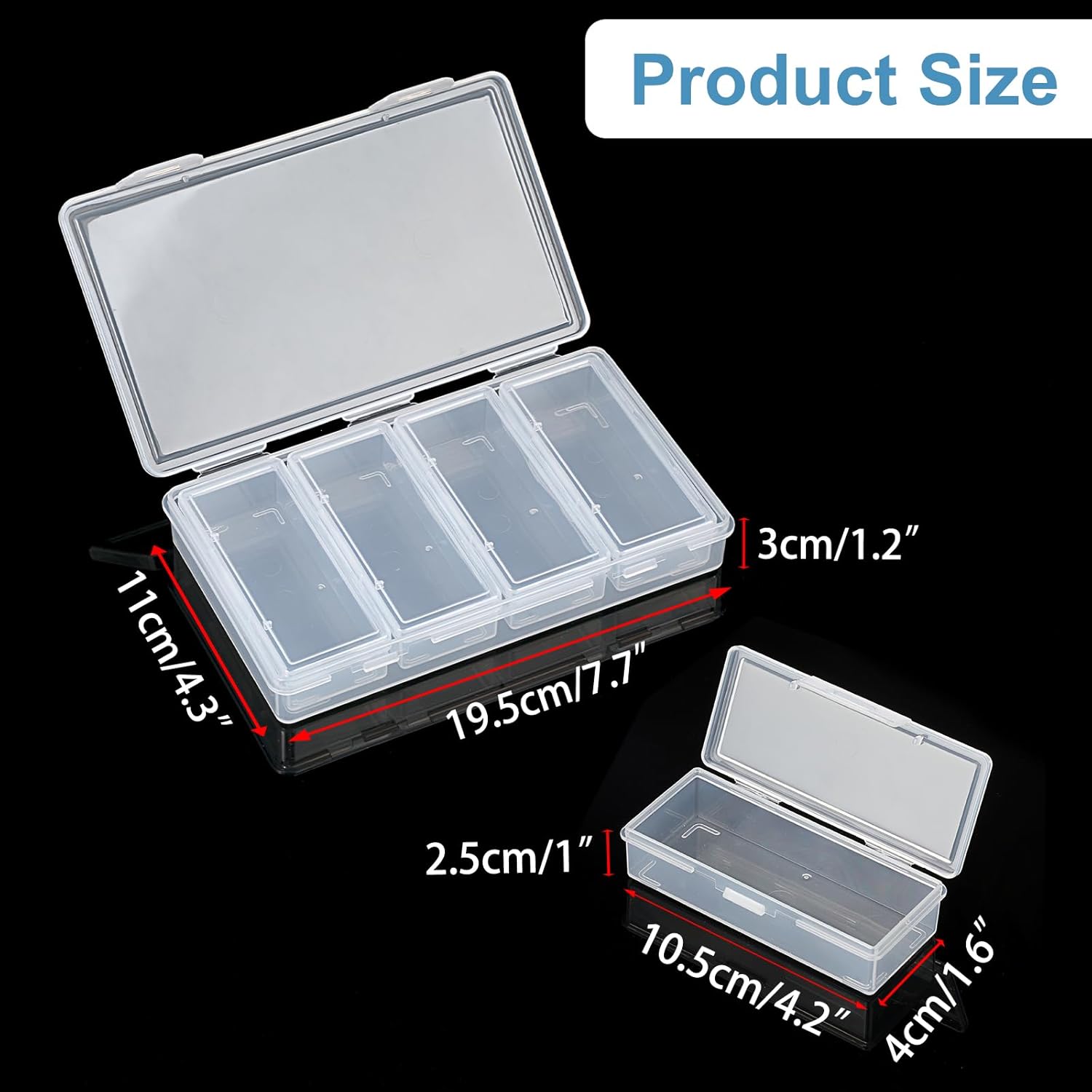 OwnMy 4 in 1 Portable Travel Cotton Swab Holder, Travel Floss Pick Holder Case Floss Dispensers, Small Clear Plastic Storage Organizer Containers for Cotton Balls & Pads, Hair Ties & Pins - Image 3