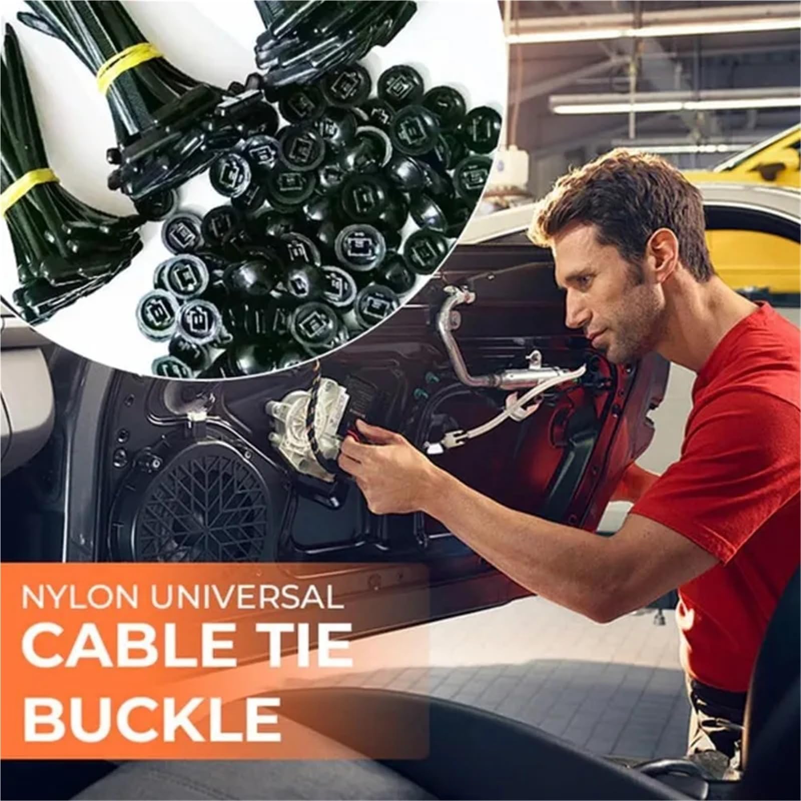 Fascette universali in nylon per fascette fermacavi, cinghie di fissaggio automatiche, multiuso, resistenti, autobloccanti, in nylon, fascette per cavi lunghe (1000 pezzi)