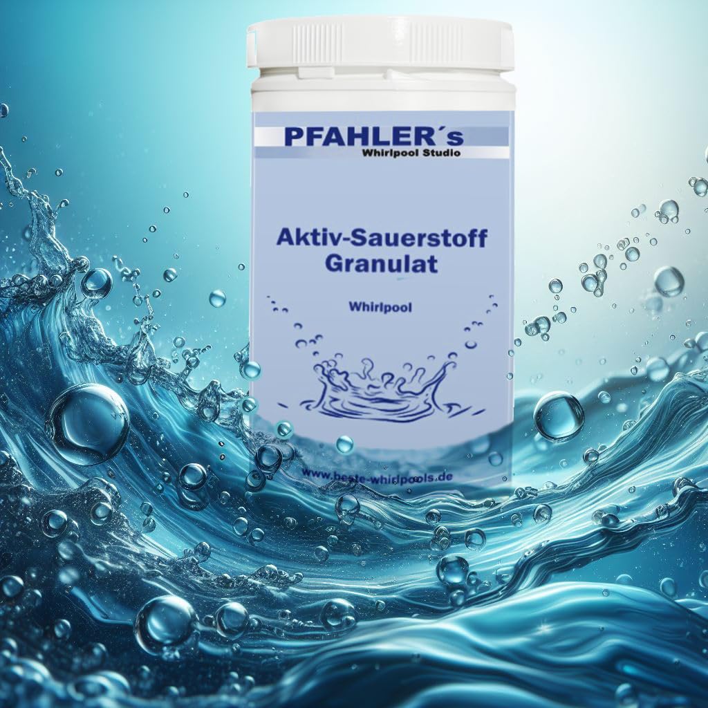 Aktivsauerstoff Granulat für Whirlpool, Pool, Swim Spa 1kg Aktiv Sauerstoff - Chlorfreie Wasserdesinfektion Geruchlos & Hautfreundlich