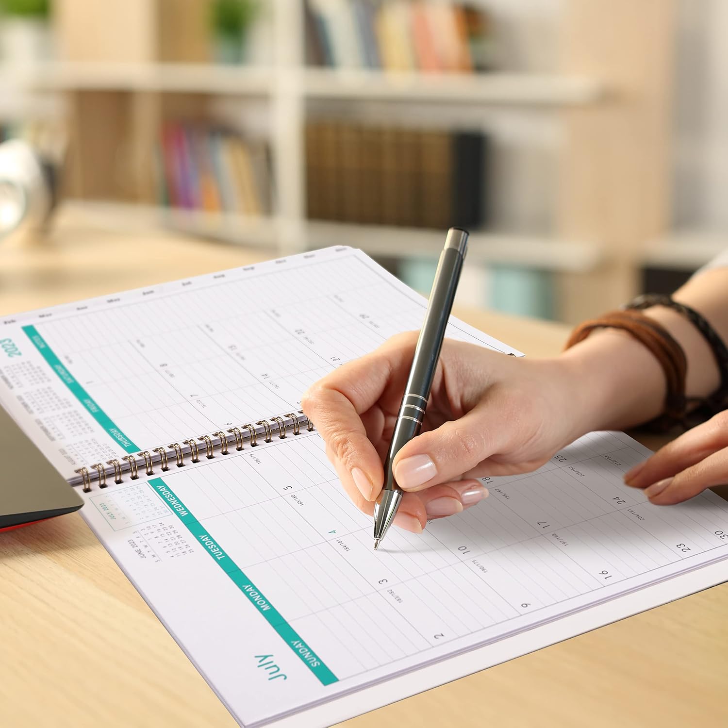 Monthly Planner 2023-2024 - Monthly Planner, 18 Month Planner from Jul. 2023- Dec. 2024, 8.8” x 11” Calendar 2023-2024 Planner Monthly with Tabs, Monthly Calendar Planner with Pocket, Contacts and Passwords, Twin-Wire Binding