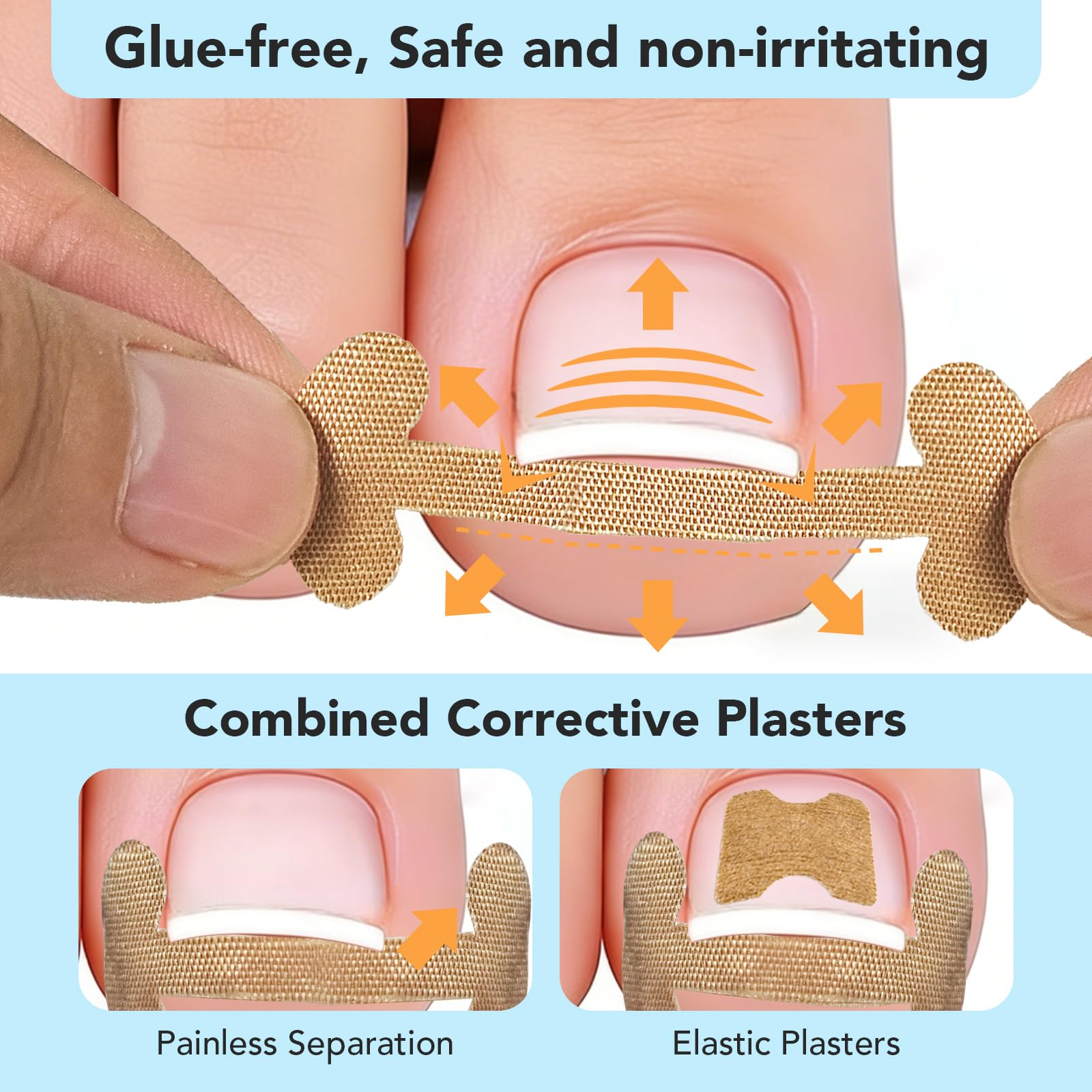 Juego de corrección de uñas encarnadas, juego de herramientas simple para uñas encarnadas, pinza para uñas de los pies con parche corrector de uñas, juego de cuidado profesional de los pies de