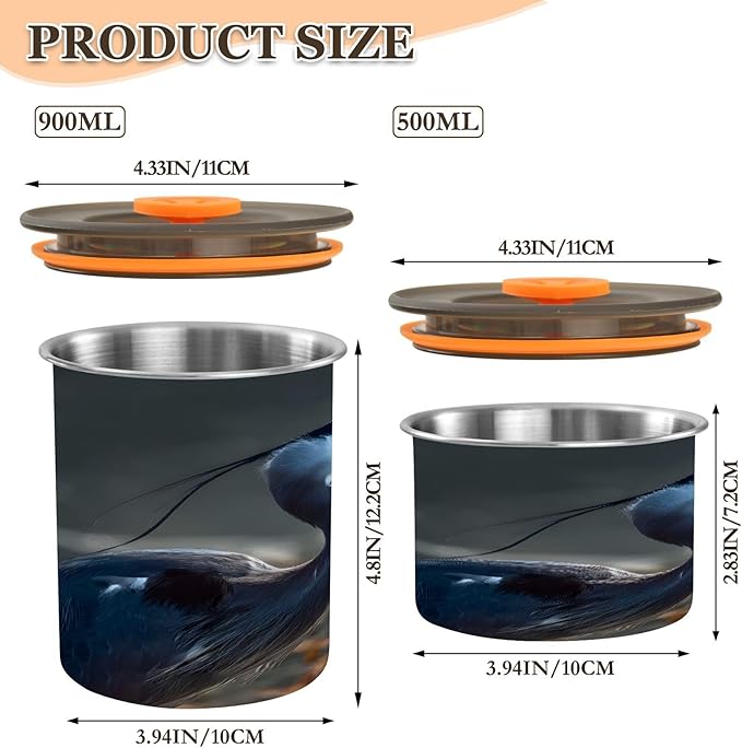ALAZA Heron Bird Canister Almacenamiento Comida 17 oz Acero Inoxidable miniatura 3