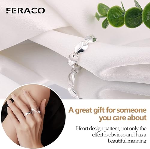 Miniatura 3 de Feraco Anillo de cobre para mujer para artritis y alivio del dolor en las articulaciones, 99.99% cobre puro, recuperación magnética de terapia para