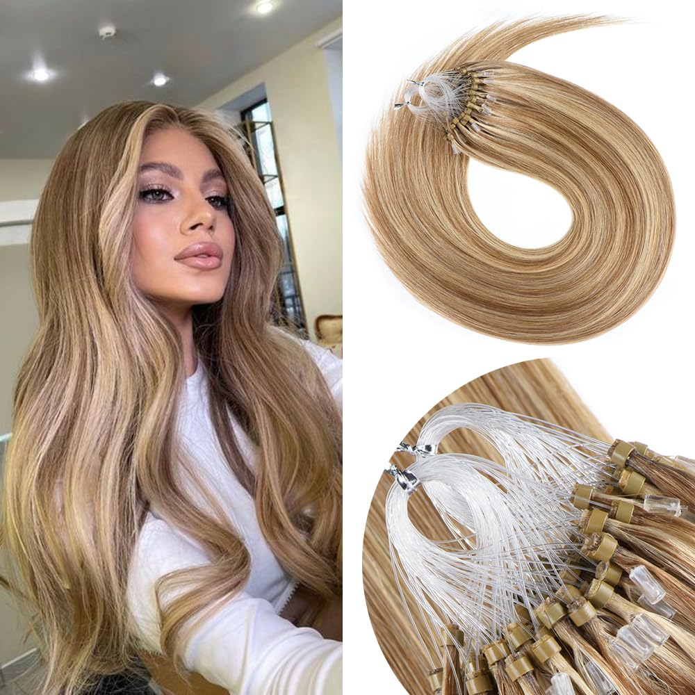 Real Human Hair Micro Loop Extensions 18 Inch 50g Volume Amazon.com : Misslala 18 Inch Micro Loop Human Hair  main image 2