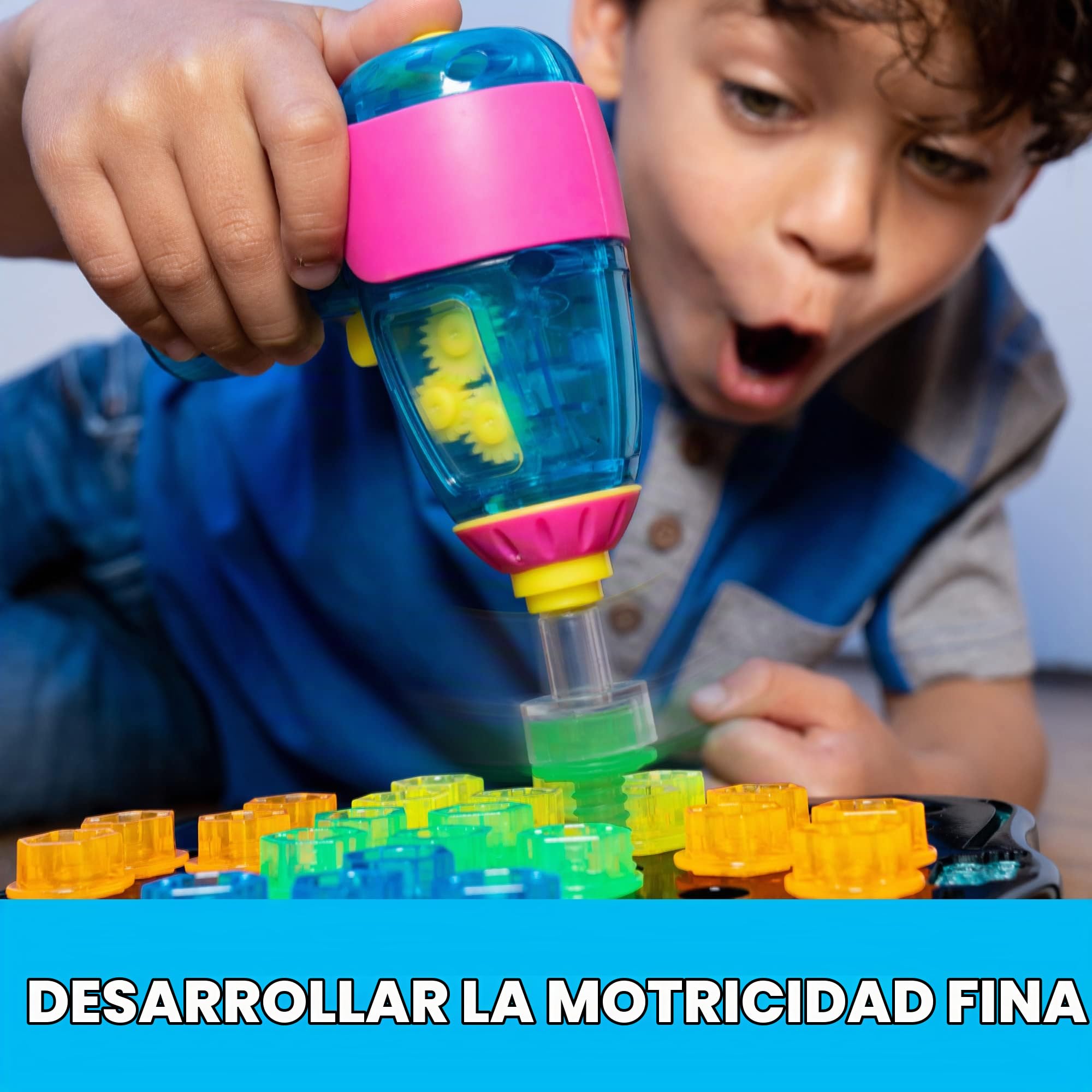 Learning Resources Design & Drill Brightworks, Aprendizaje Stem con taladradora de Juguete, 53 Piezas, +3 años