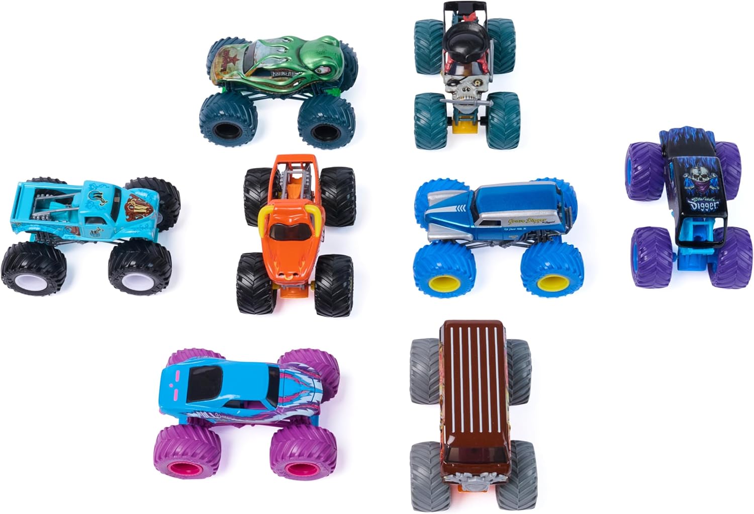 Monster Jam, Full Charge Vs. Thunder Bus Die-Cast Monster Trucks, 1:64 Scale, Kids Toys for Boys Ages 3 and up