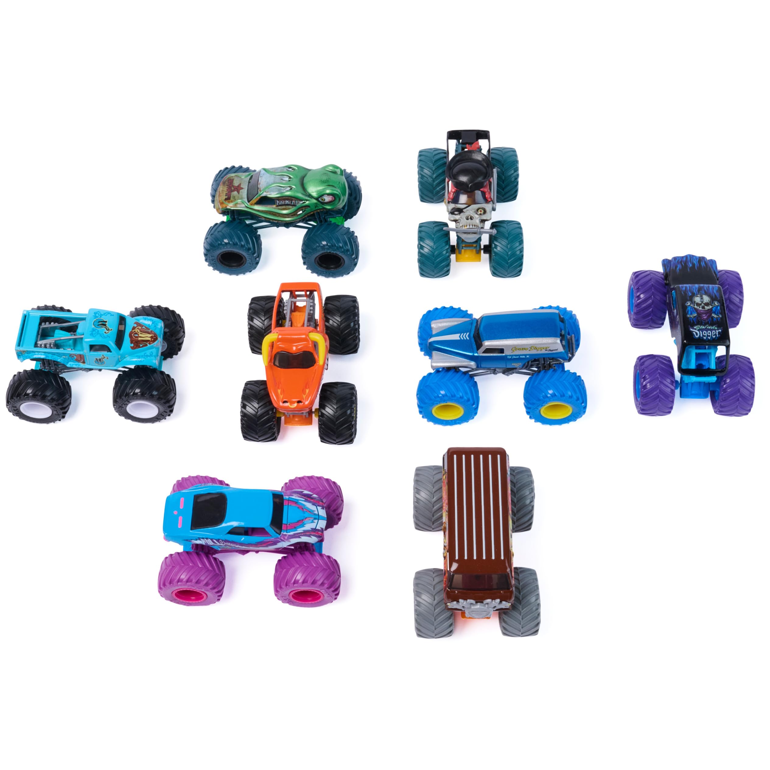 Monster Jam Grave Digger vs Son-Uva-Digger Monster Truck in scala 1:64 | Autentica replica di camion giocattolo, pneumatici BKT in vera gomma, grafica dettagliata, regali di gioco per bambini e