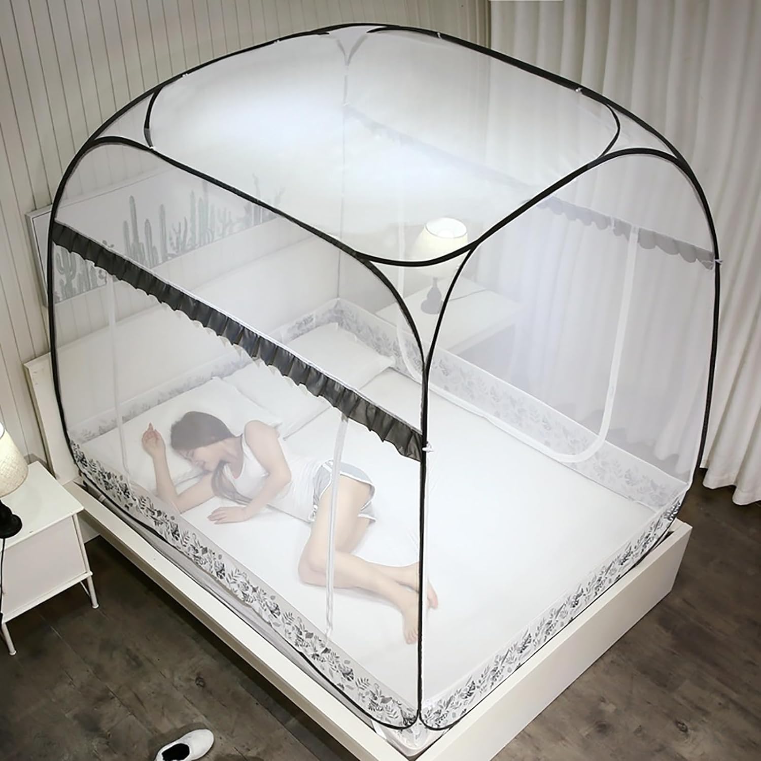 Mosquitera portátil de Viaje, Plegable, para Acampar, con Fondo antimosquitos (1,8 m)