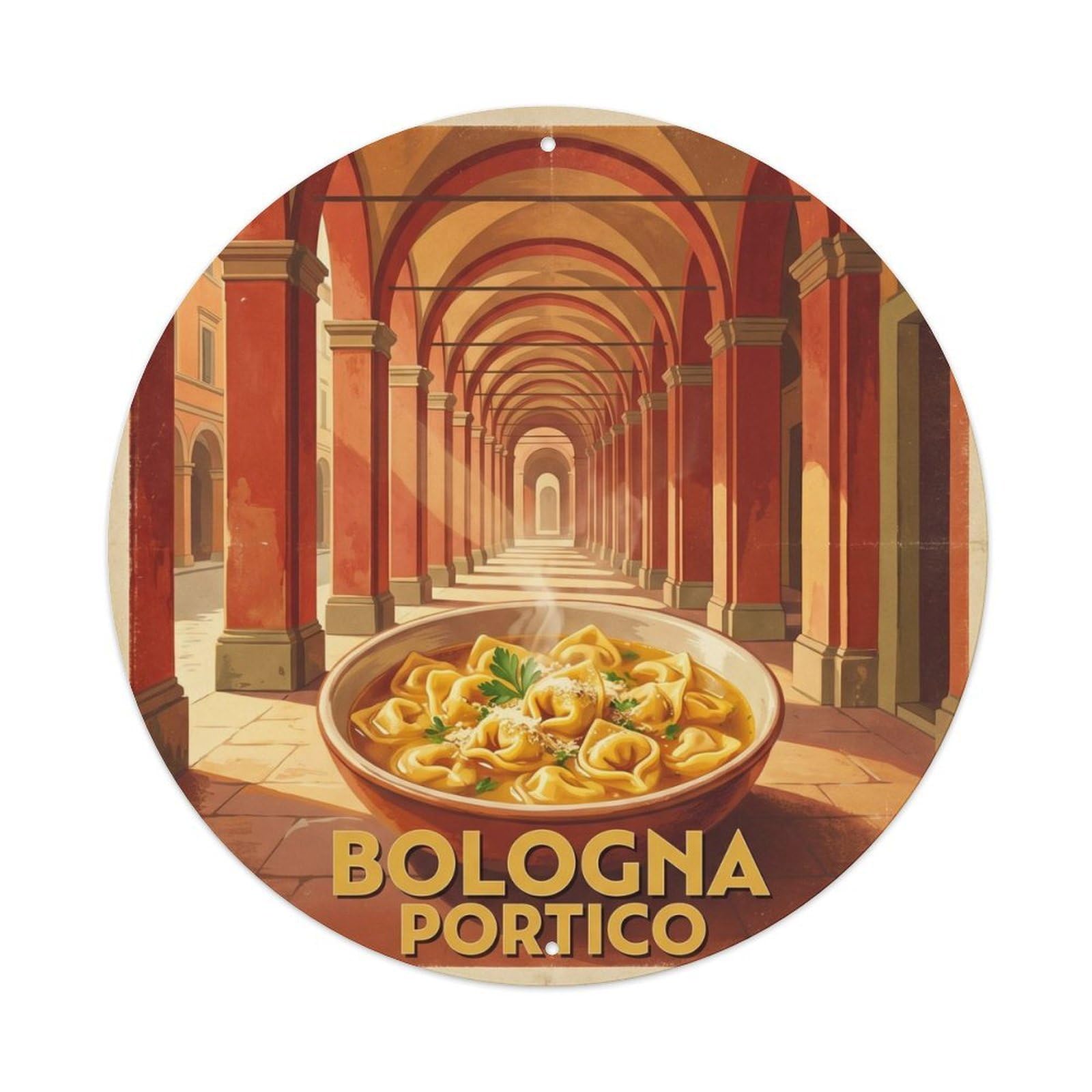 Bologna Italy Portico Culinary Travel Classic Metal Tin Sign