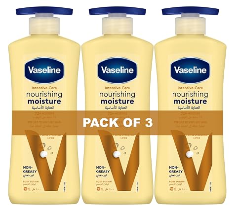 Sponsored Ad – Vaseline Intensive Care Body Lotion, for Dry to Very Dry Skin, Nourishing Moisture, 72hr Moisturising, 3 x 