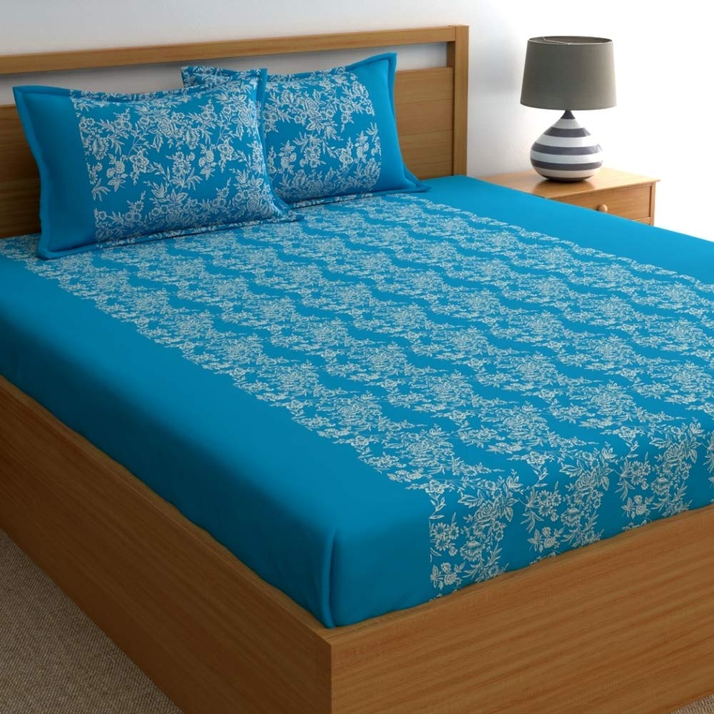 Home Ecstasy 100 Cotton Khadi Print Bedsheets for Double Bed Cotton