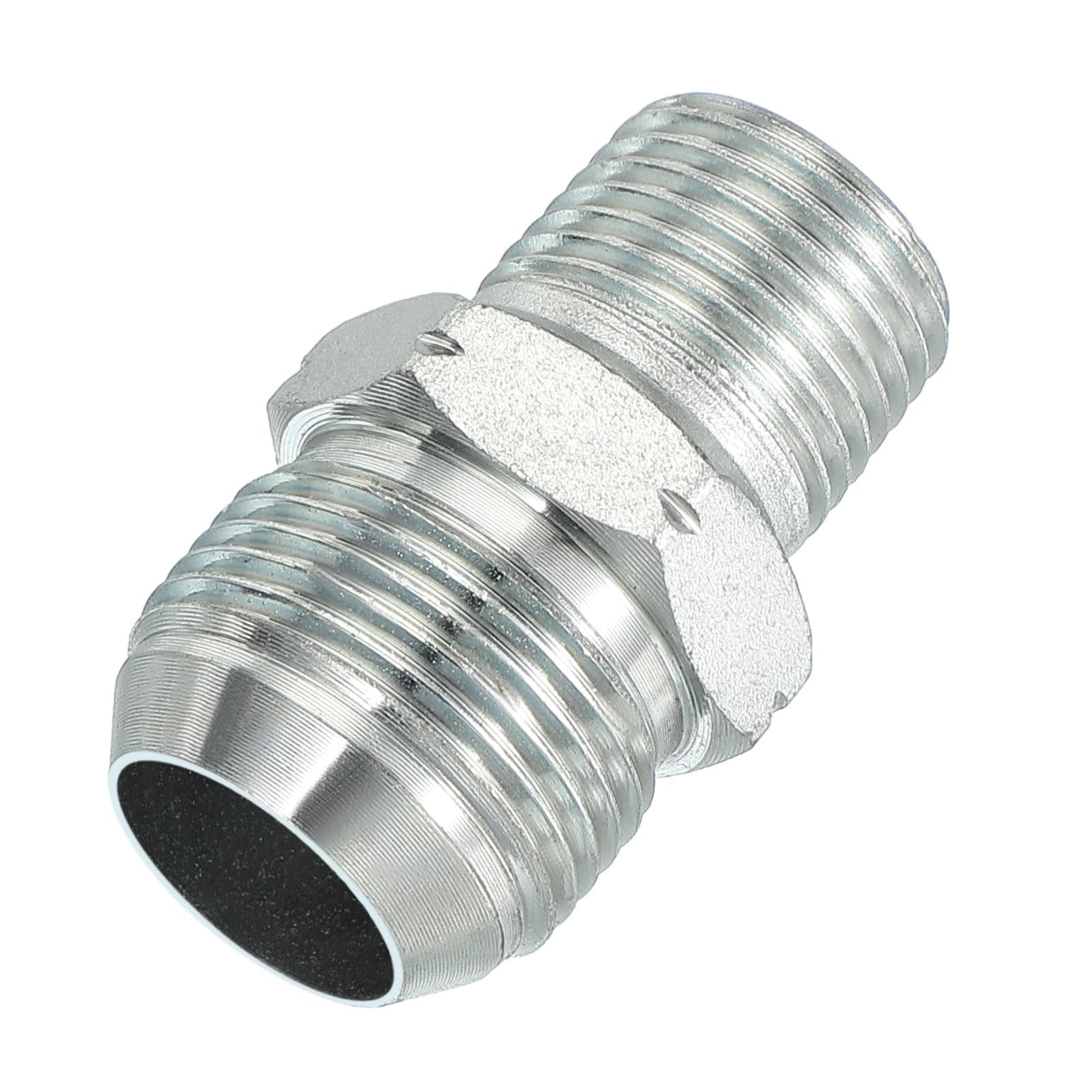 PATIKIL Hex Reducing Nipple Connectors Pipe Adapter 1-1/16" Male 37° Flare JIC x 1/2" Male NPT, Pipe Fitting Reducer Nipple Adapter Plated Steel Hydraulic Fitting