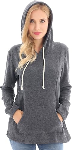 Miniatura 8 de Bearsland - Sudadera de lactancia y maternidad para mujer con bolsillos y capucha Army Green, Blackcowboy, Bluecowboy, Camel, Dark Black, Deepgreen,