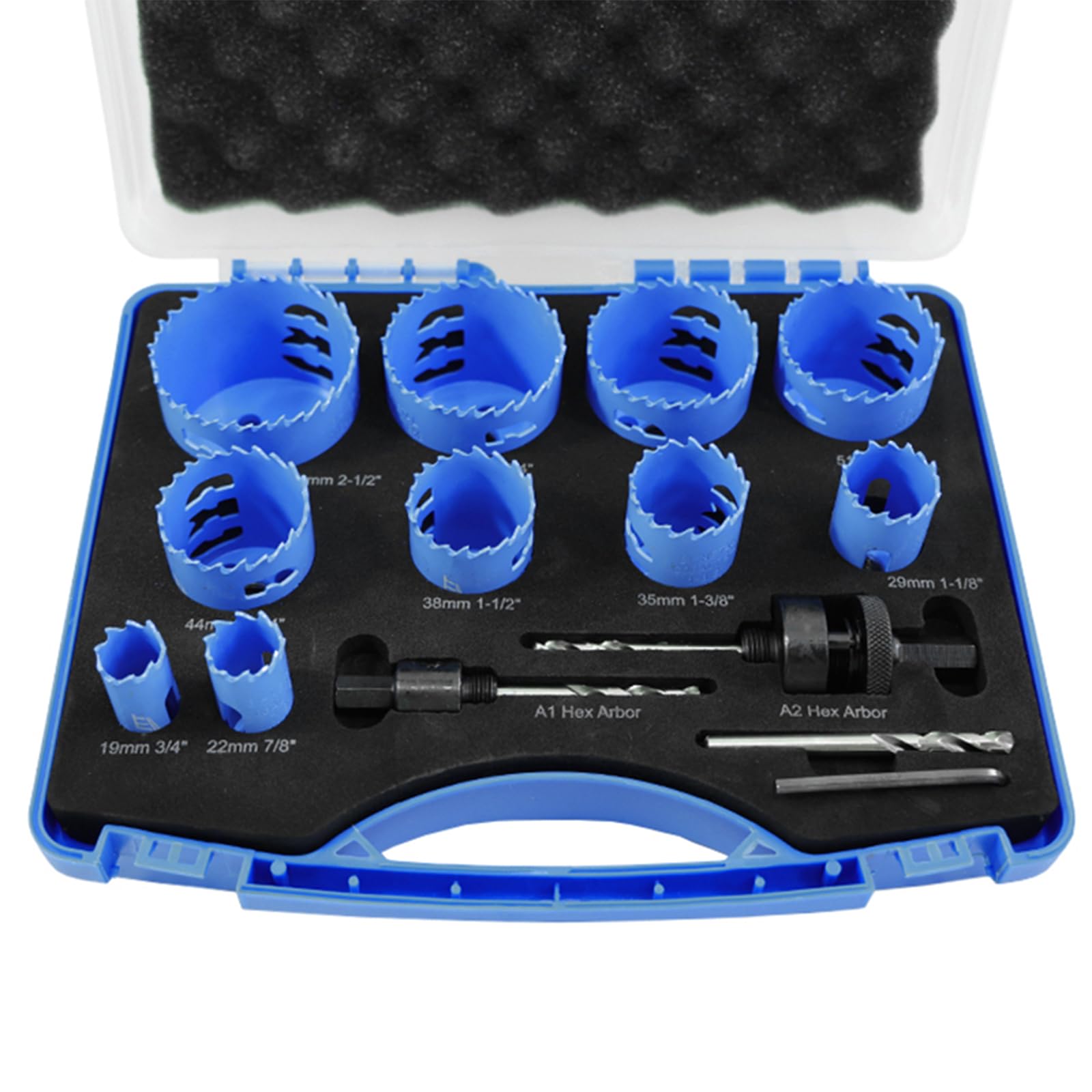 BULLITT 10PCS Bi-Metal Combination Hole Saw Set,19-64m M42 Hole Saw Kit with 2 Arbors,a Pilot Drill,a Hexagonal Wrench for Metal,Wood - Image 4