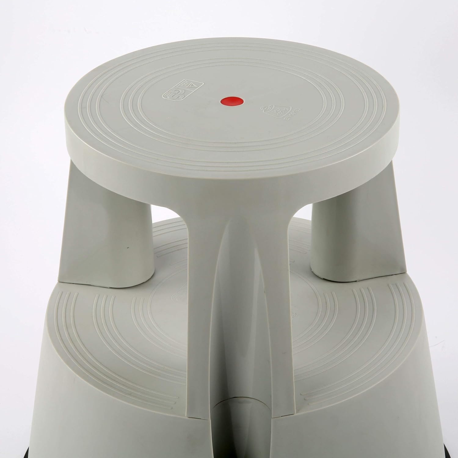 M&T Displays Rolling 2-Step, Plastic Stepstool, Holds up to 330 lbs w/Non-Slip Platform Wheels, Sturdy and Durable Home, Appliance, Ideal for Kitchen, Bathroom, Bedroom (Gray)