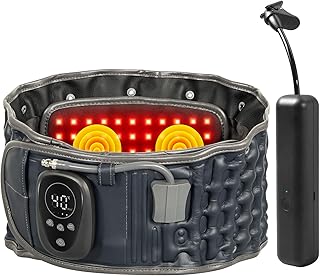 Red Light Therapy Decompression Back Belt with Heating, Vibration Massage & Electric Pump, Cordless Inflatable Back Brace for Lower Back Pain Relief, One Size Fits 29–49