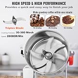 VEVOR Moulin à Épices Électrique 750 g, Broyeur à Grains Commercial 2000 W à Haute Vitesse, Moulin à Farine en Acier Inoxydable, Type Oscillant pour Moudre Rapidement Céréales Épices Herbes Cafés - 4
