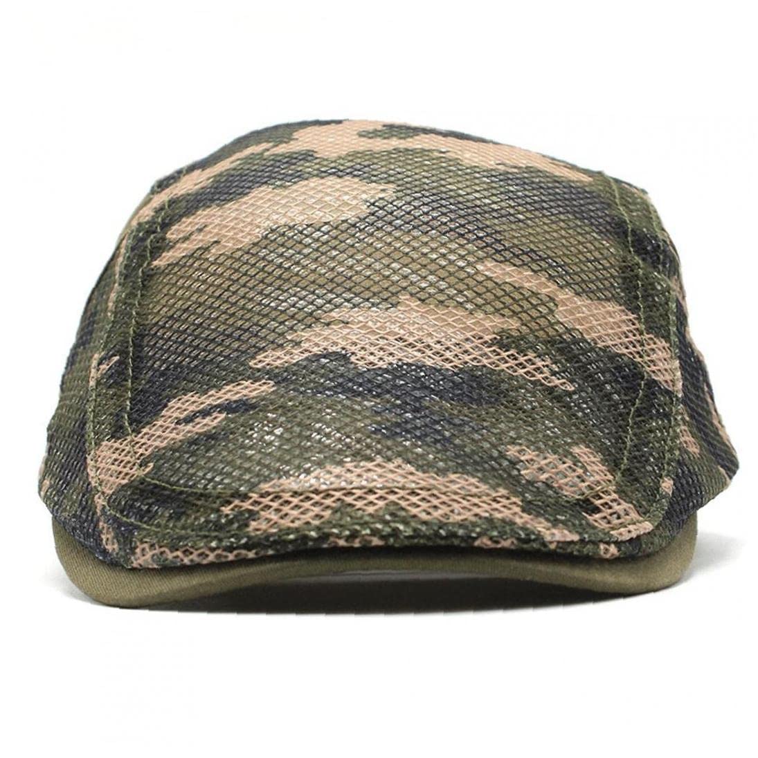 Camuflaje para Hombre Boina Gorras Ejército Verde Primavera Verano Tapa Plana Hombres Algodón Ajustable Masculino Sombrero Boina