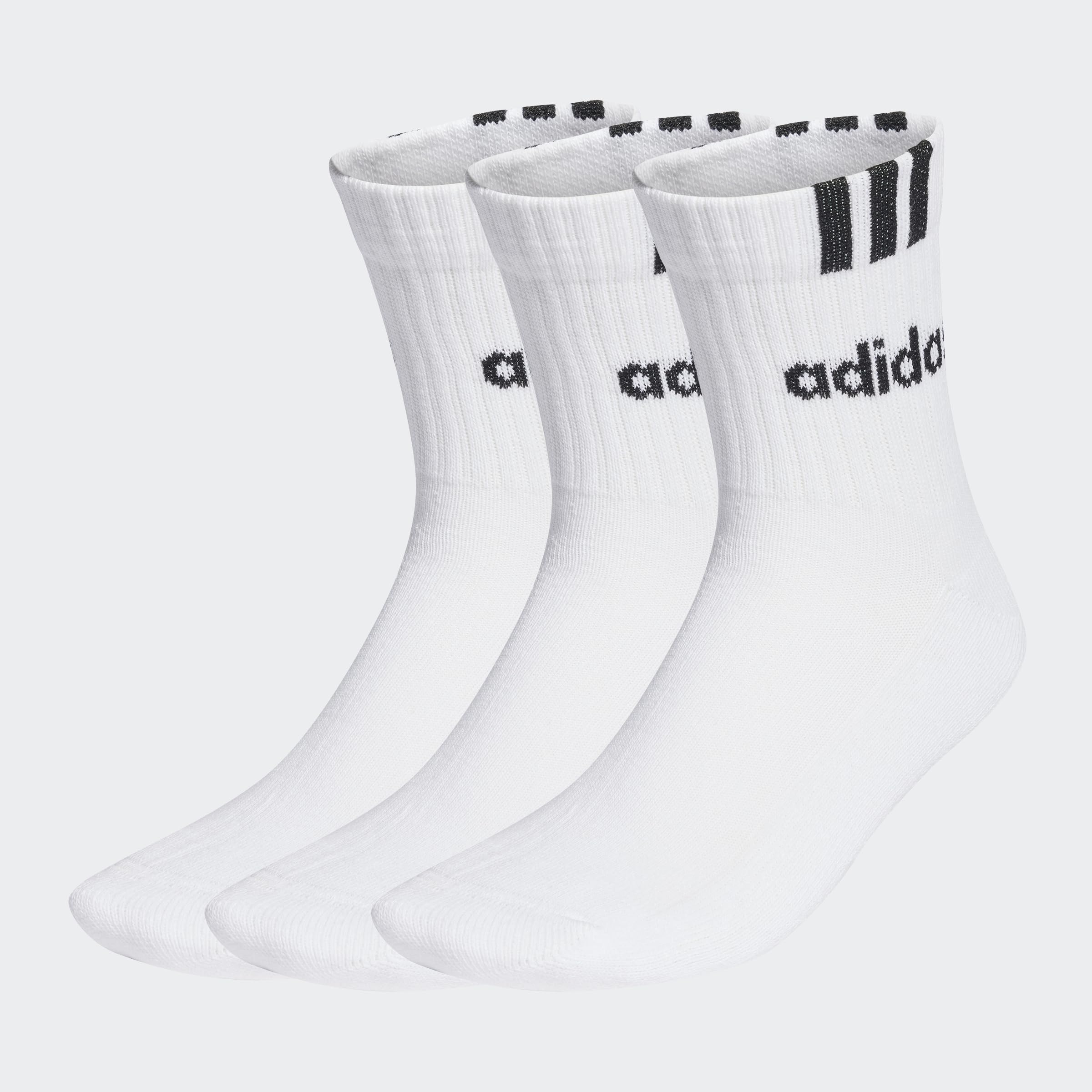 adidas Unisex adulto 3-Stripes Linear Half-Crew Cushioned Socks 3 Pairs