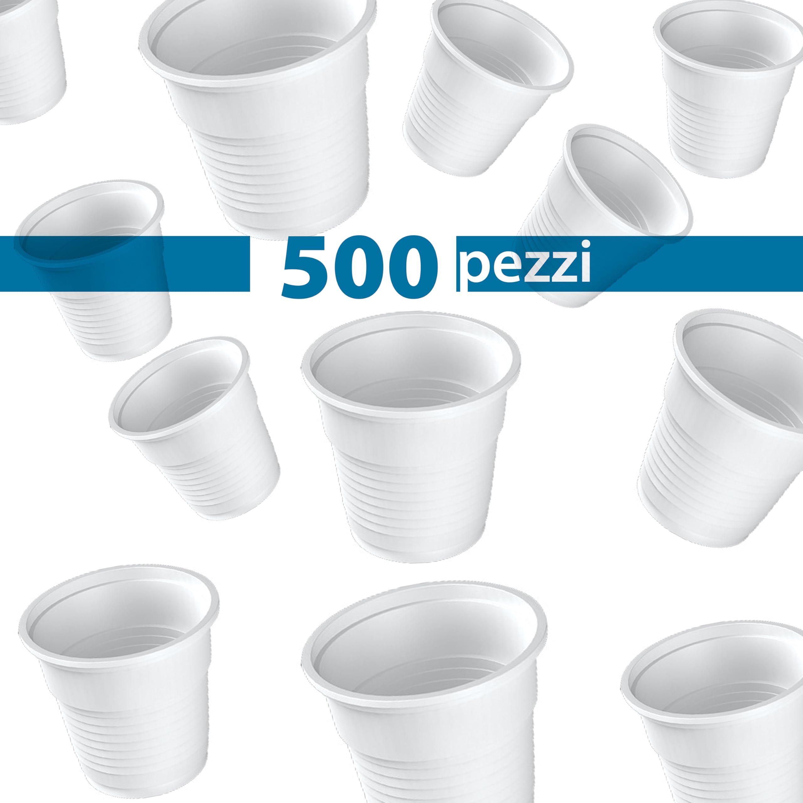 DETERMONDO 500 Bicchierini Caffè Plastica Monouso 80cc Tazzine Bianche Usa e Getta Resistenti Professionali per Espresso Corto Ristretto Ideali per Bar Distributori Automatici Ufficio Casa Feste
