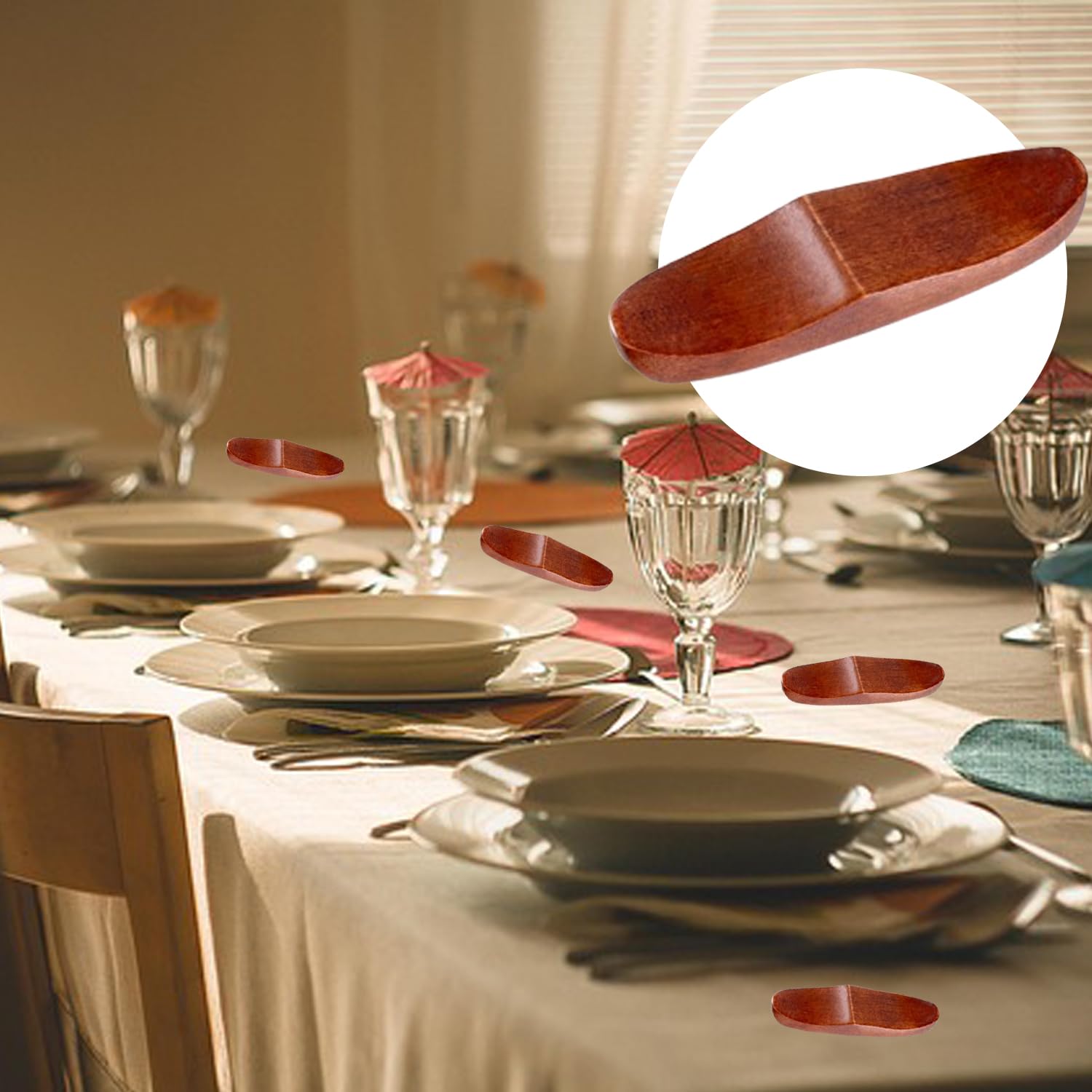 6 Piezas Soporte para Tenedor Cuchara, Cena Cuchara Soporte, Resto De Palillos De Madera, Palillos Utensilio Soporte, Soporte para Palillos De Madera para Mesa, Accesorios De Comedor