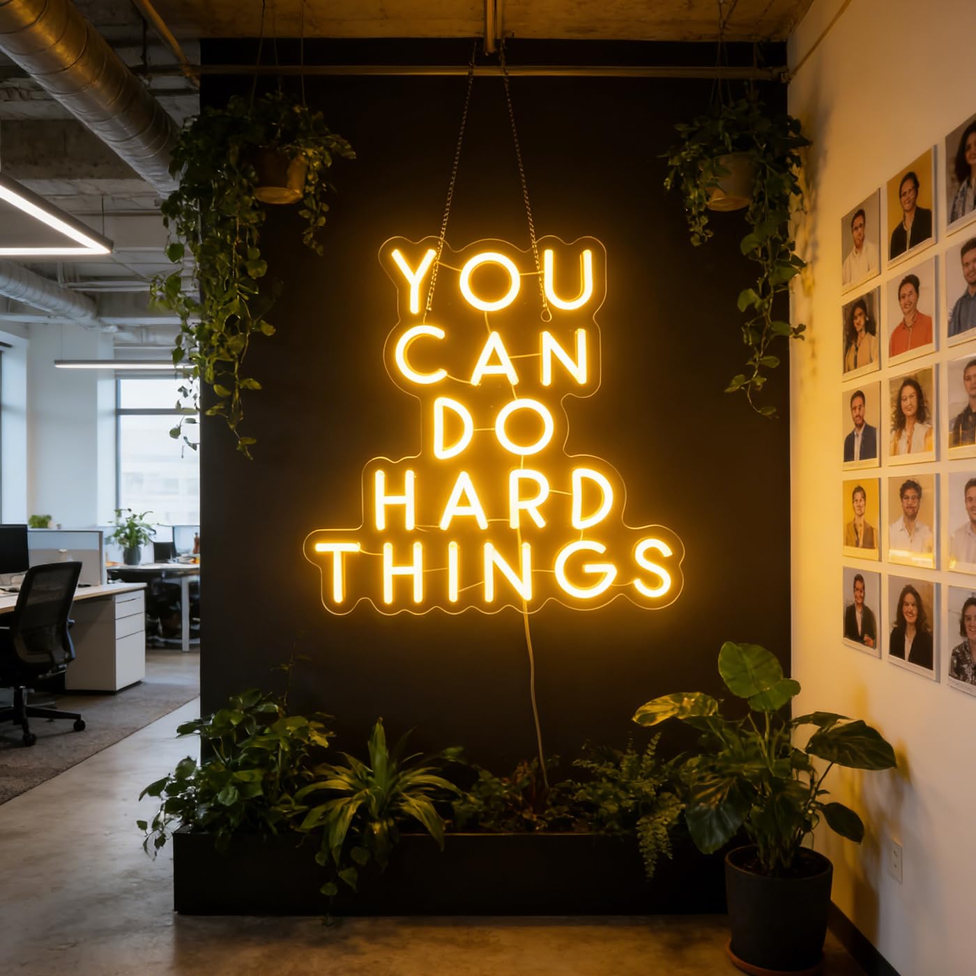 QiaoFei Letrero de neón con texto en inglés "You Can Do Hard Things", citas positivas, luz de neón decorativa para decoración de pared del hogar, habitación de los niños, blanco cálido