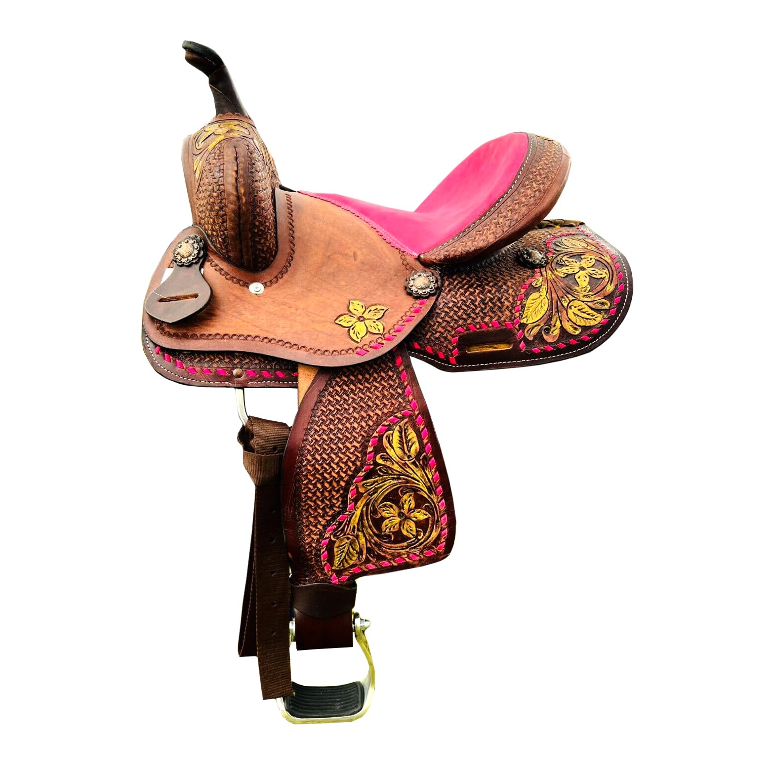 8" Youth - Sella per cavallo Western Pleasure Trail per bambini con sedile in pelle scamosciata ST-100D