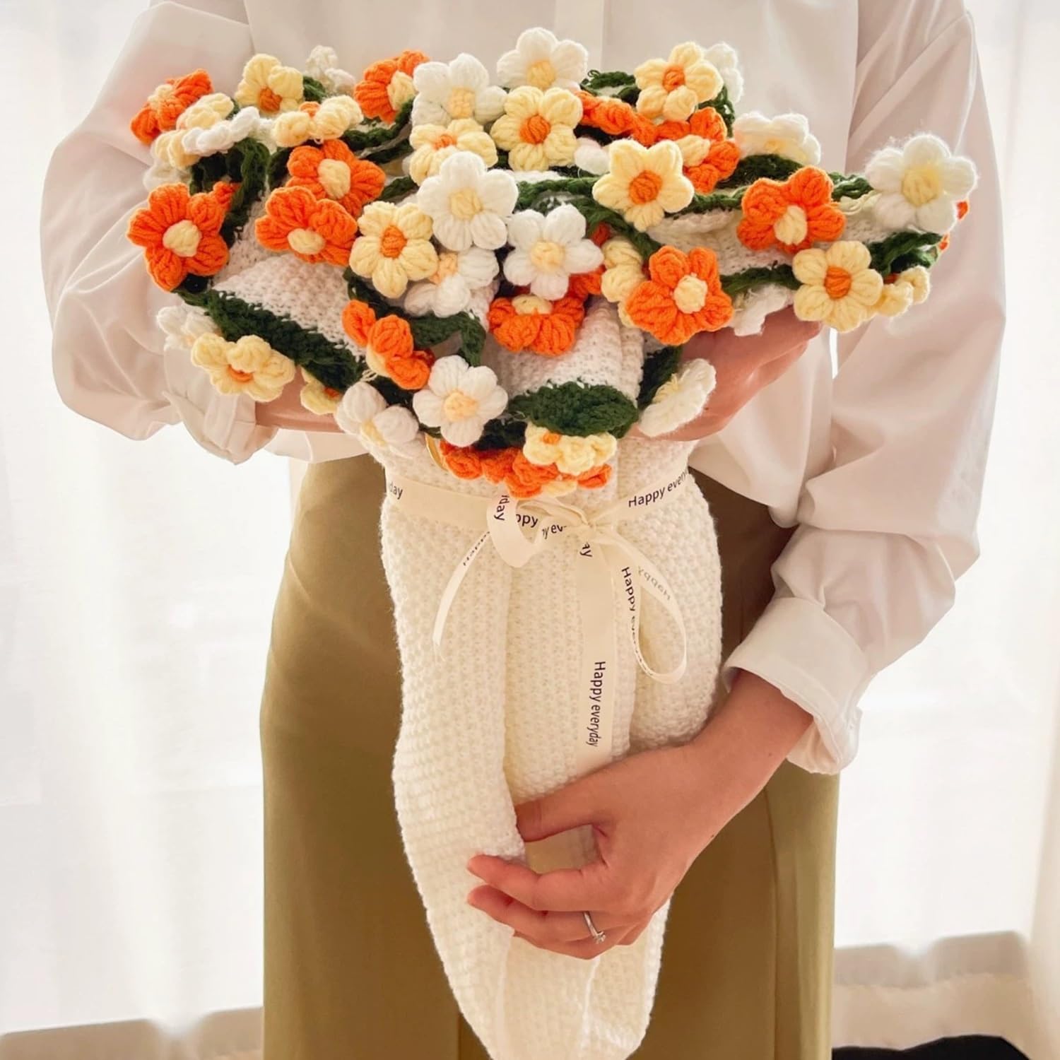 Couverture bouquet au crochet parfait cadeau fête des mères et Saint-Valentin unique