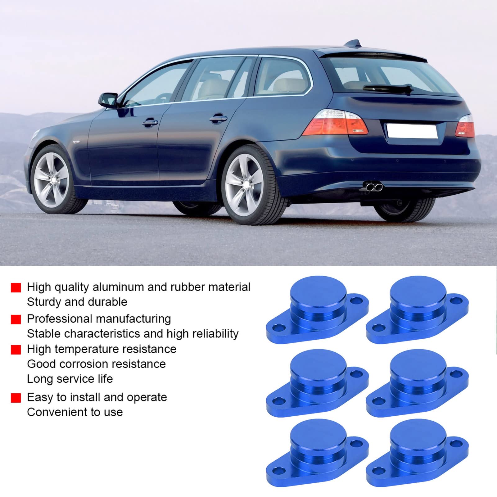 Drallklappen 6x22mm Motor Drallklappen Delete Blindstopfen Set mit Gummidichtungen für M57 / M57D25(Blau)