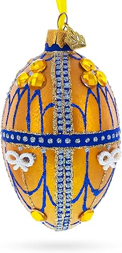 Miniatura 2 de Golden Jewels - Adorno de huevo de cristal de 4 pulgadas