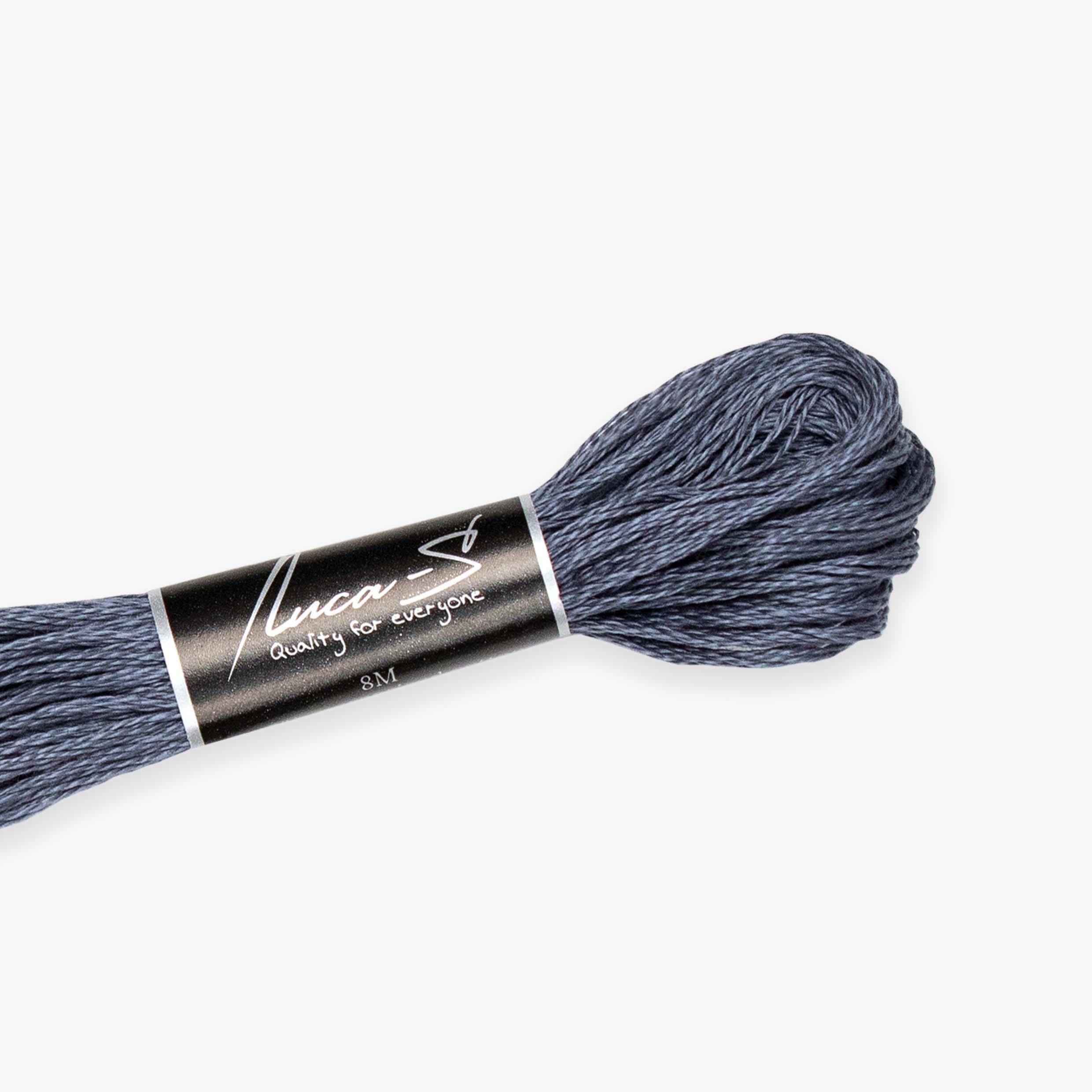 Premium Embroidery Thread Luca-S, 100% Giza Cotton, Oeko TEX Certified Stranded Cotton - 507 / DMC 317 / Anchor 400