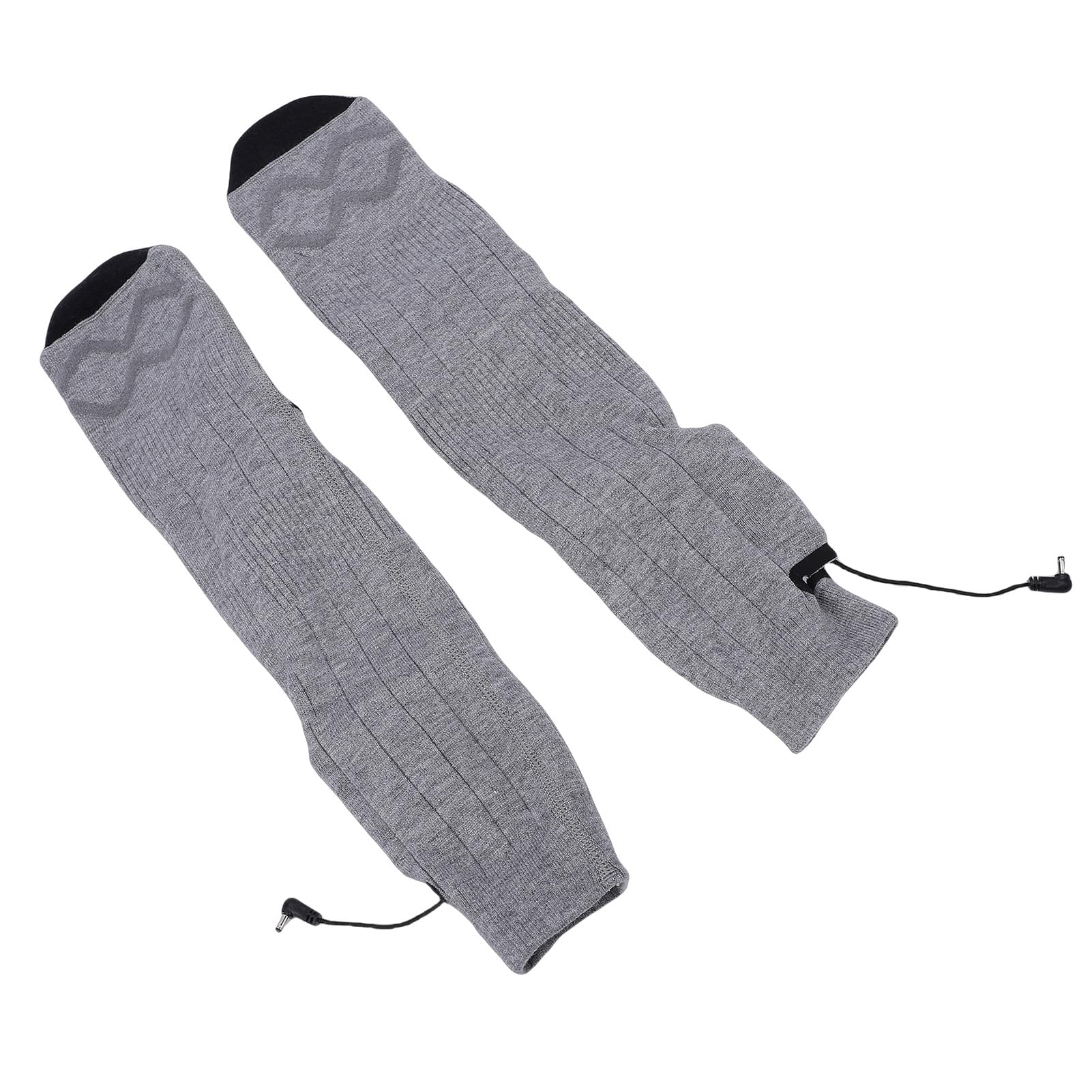 Chaussettes Chauffantes Rechargeables pour Hommes Femmes Chaussettes Chauffantes Électriques Douces et Confortables pour Le Ski Camping Gris Polyester 2 Paires