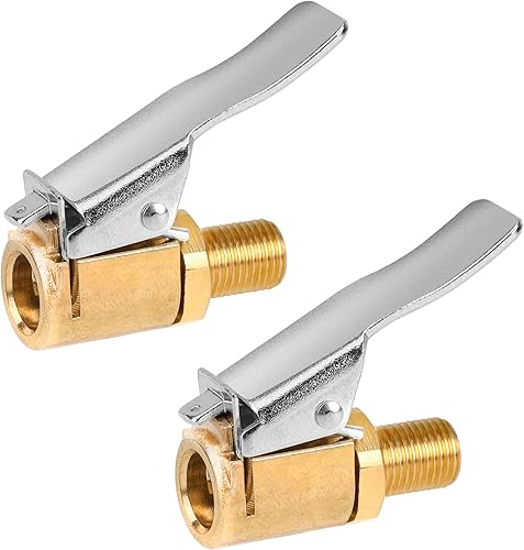 KALIONE 2 piezas de latón con bloqueo de neumático de 0.315 in sin fugas portabrocas de neumático con clip Adapte boquilla de neumático con rosca de