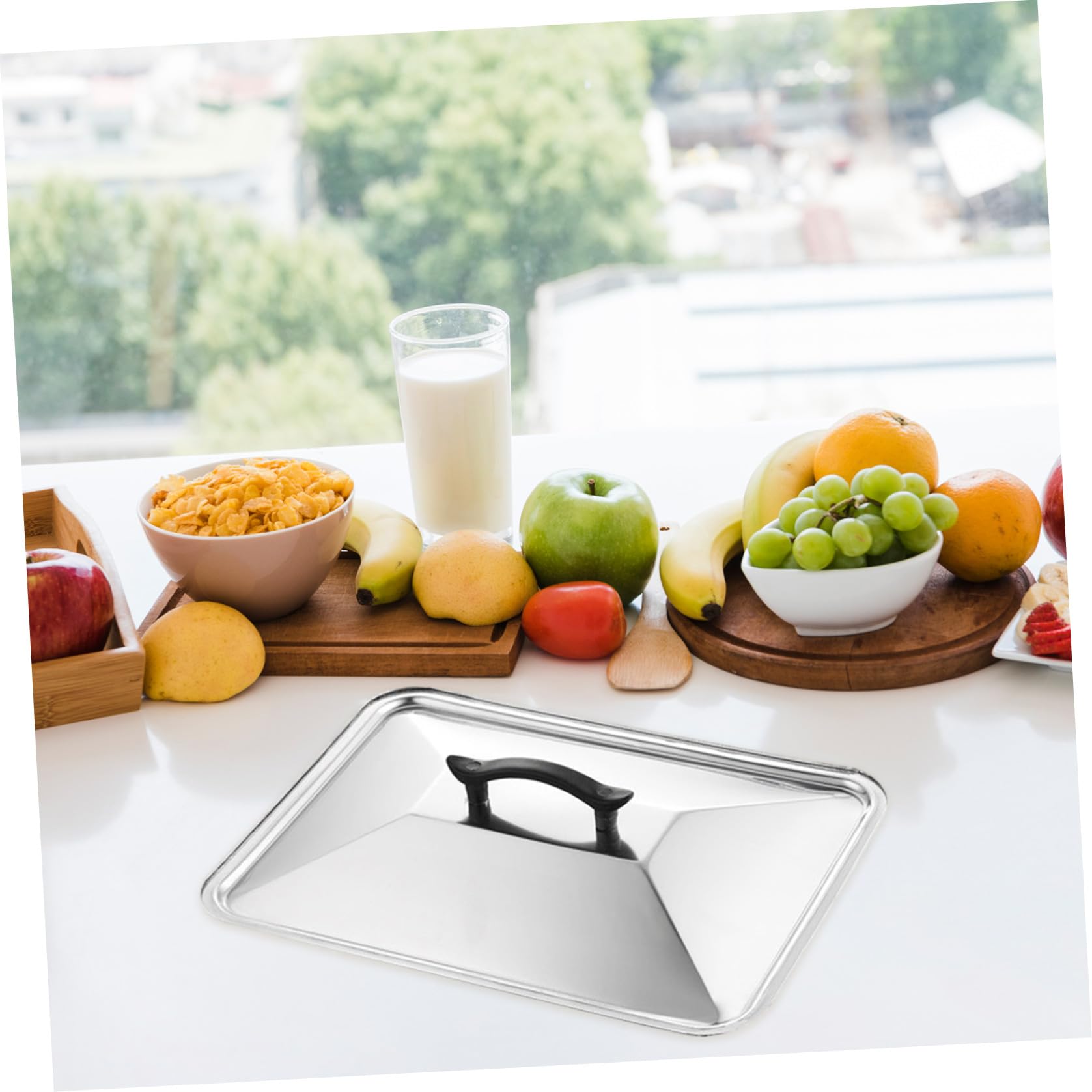Edelstahldeckel Effizient und Bequem für Pfannen mit Spritzschutzfunktion Elegantes Design Quadratisch für Küche und Kochgeschirr