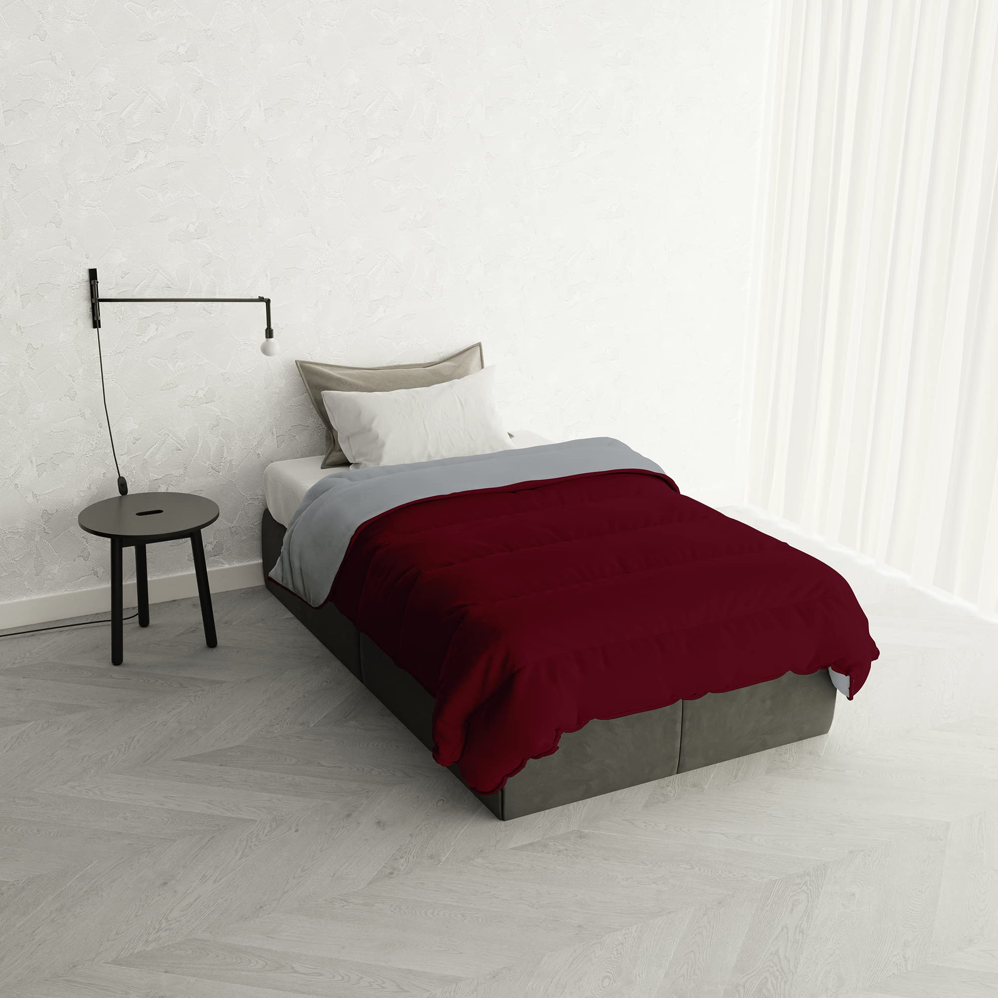 Italian Bed Linen Zimowa kołdra "Oslo" dwulicowa, Falun/platyna, 200 x 200 cm