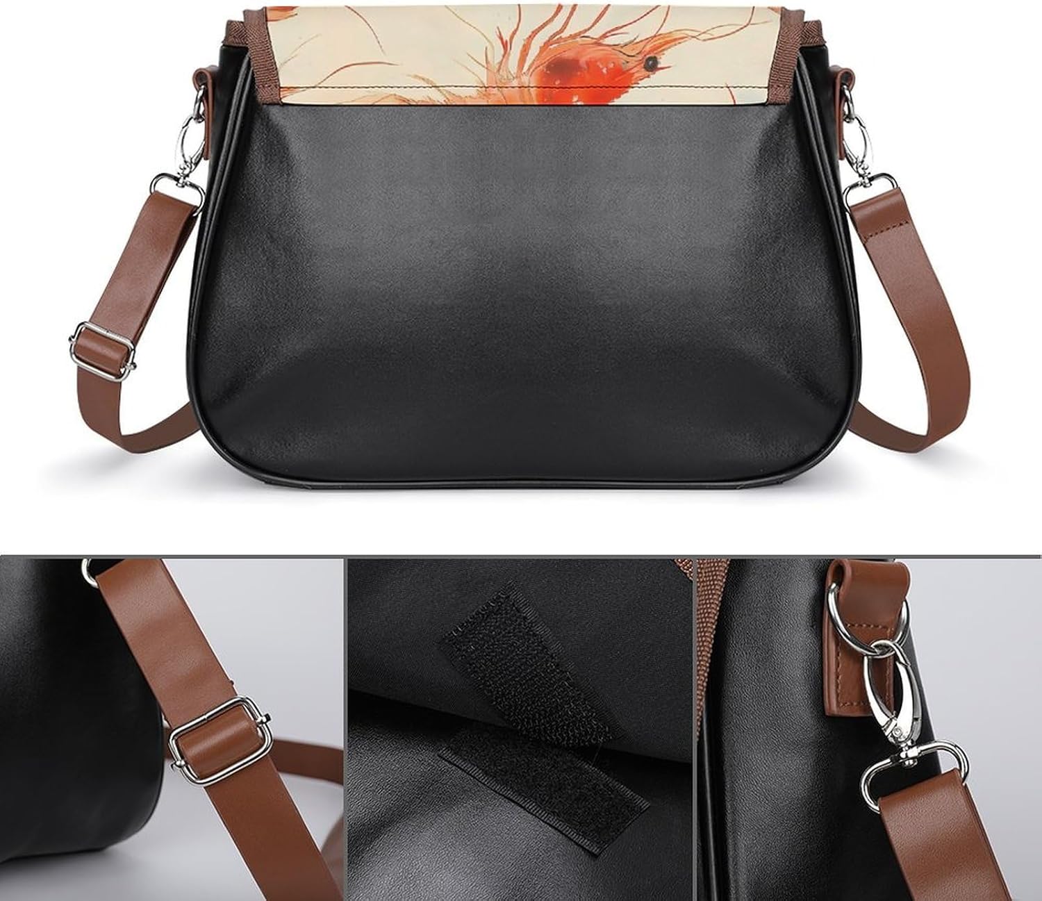 Shrimp Pattern Shoulder Bags for Women Tote Handbag Clutch Purse Messenger Bag
