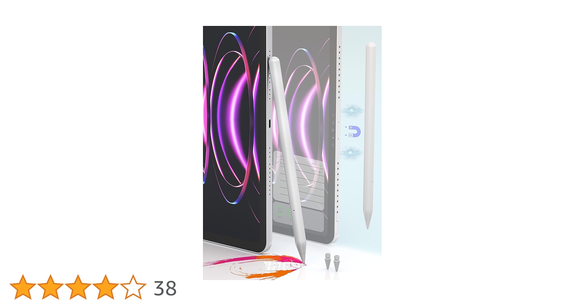 iPad Pro 12.9インチ 第6世代 256GB ペンシル付き 充電器新品 Amazon | 2024最新 iPad ペンシル ワイヤレス充電 超高感度 極細