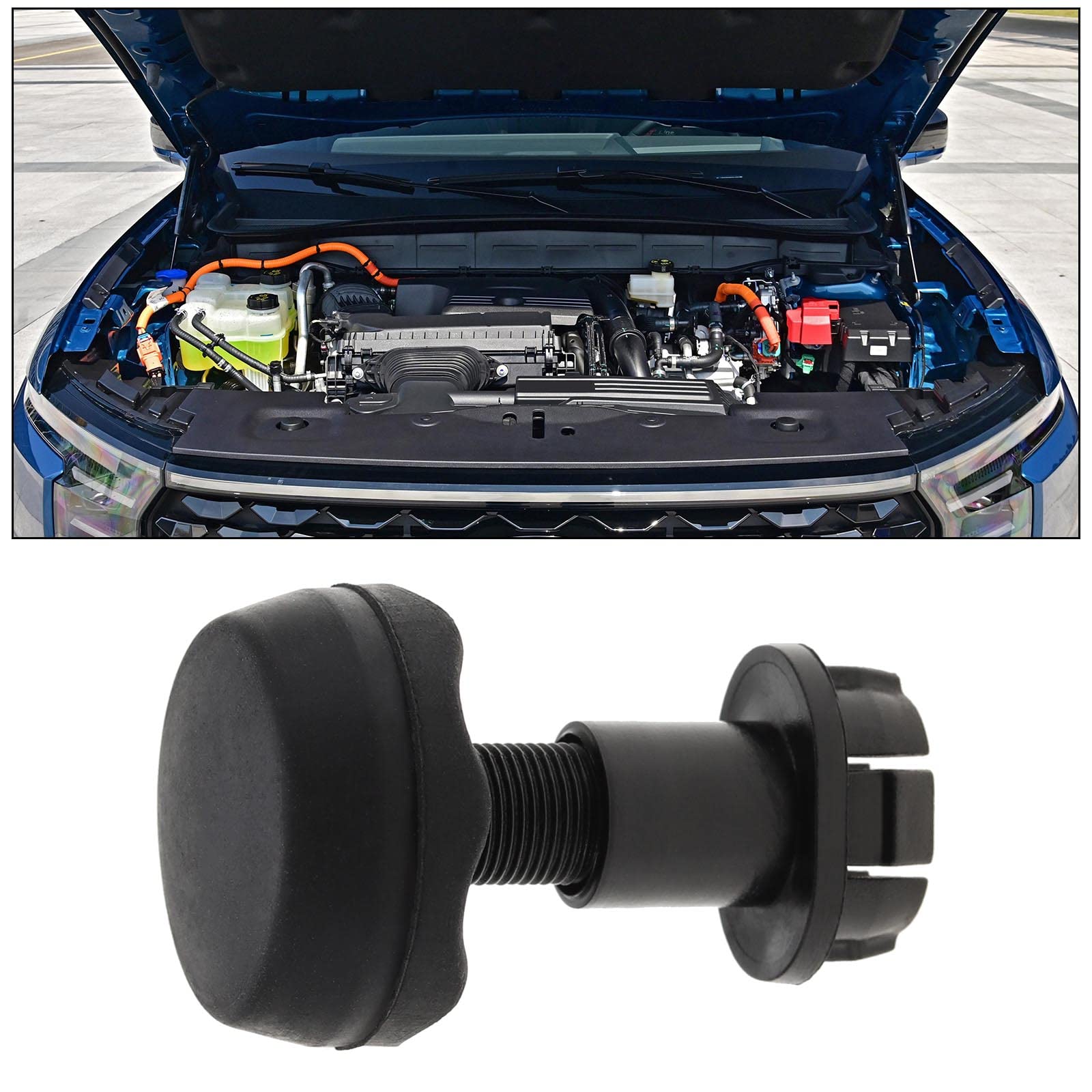 Paraurti in gomma per cuscino di arresto cofano di ricambio, compatibile con C-Max Edge Escape Focus Transit CV6Z16758A, nero