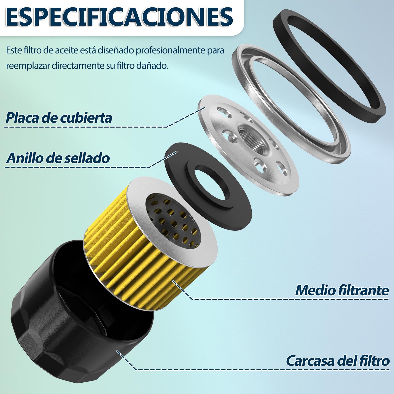 1PZ ES4-ZB4 Filtro de Aceite con Filtro de Combustible para Briggs & Stratton 492932S 492932 795890 695396 492932B 492056 696854 842921 4 piezas